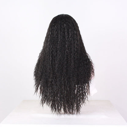 Center parted small curly hair fashion wig